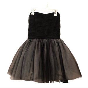 BETSEY JOHNSON Strapless Tulle Mini Dress